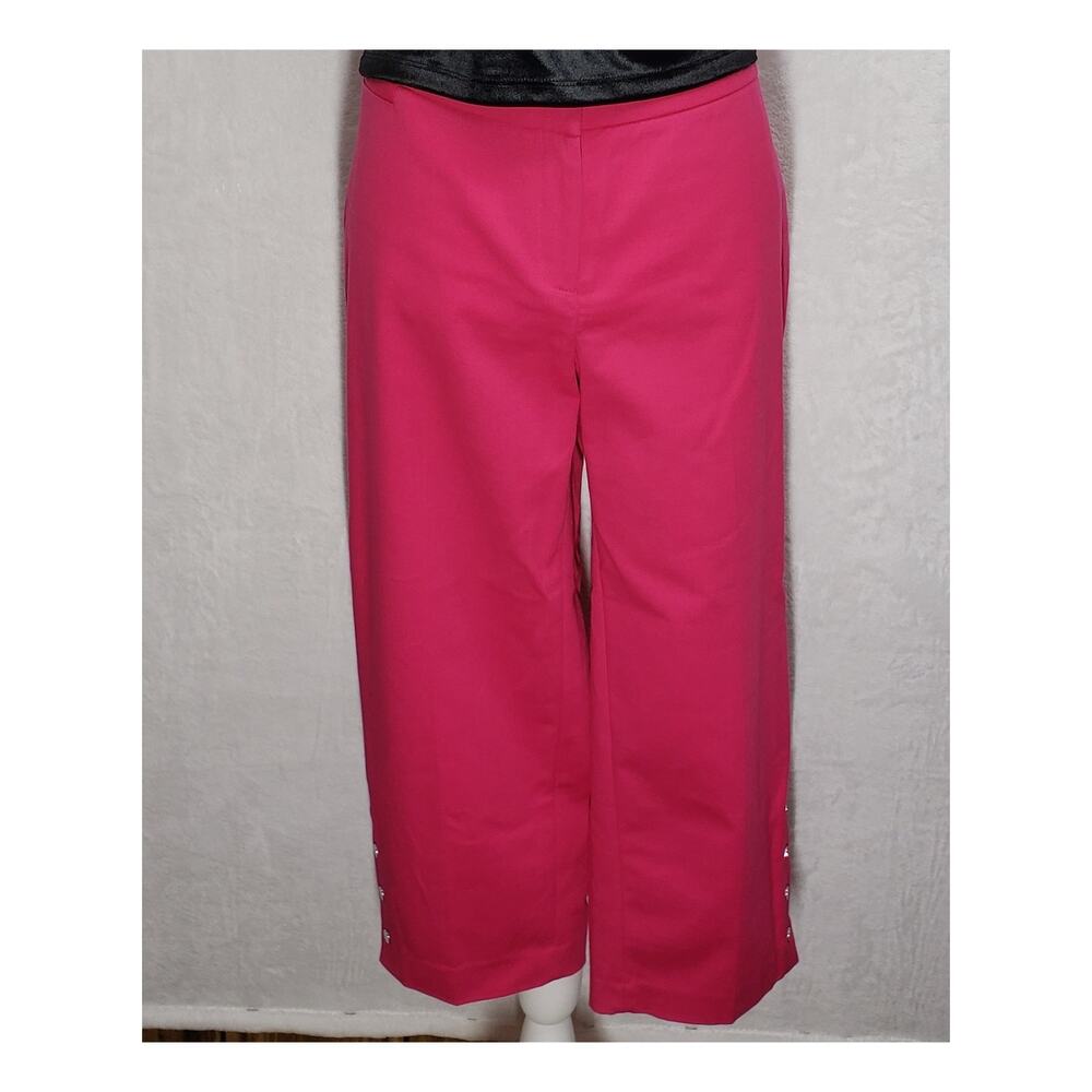 Rafaella Dark Pink Curvy Capri Pants Sz 8 Hot Pink Cropped Stretch Barbiecore